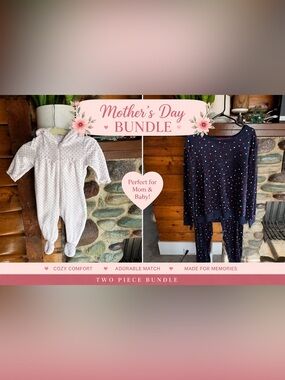 Mom & Mini Mothers Day Special - Velour PJ Sets - women’s XXL baby girl 3m